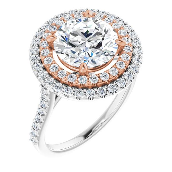 Double Halo-Style Engagement Ring