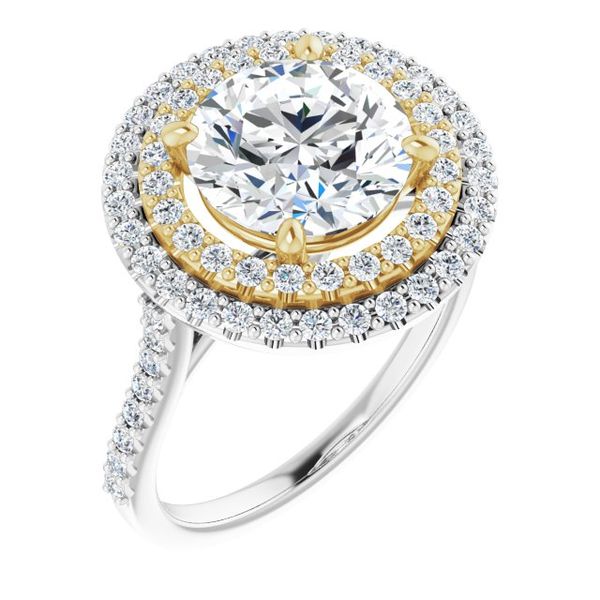 Double Halo-Style Engagement Ring