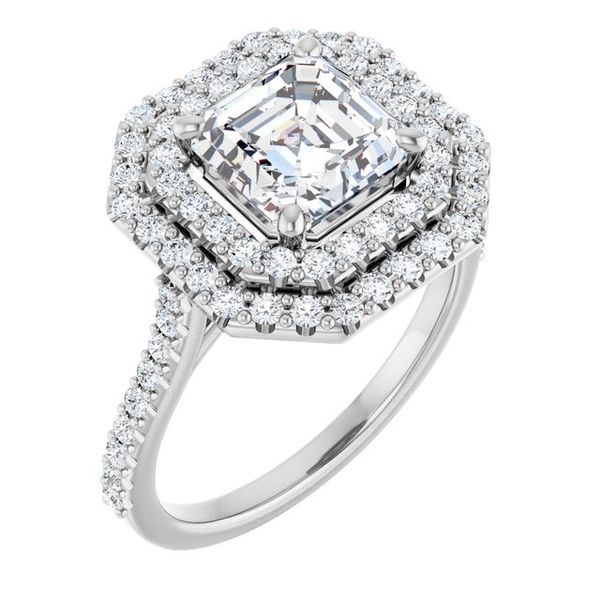 Double Halo-Style Engagement Ring