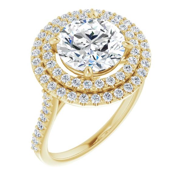 Double Halo-Style Engagement Ring