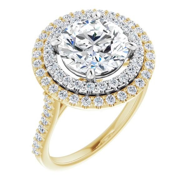 Double Halo-Style Engagement Ring