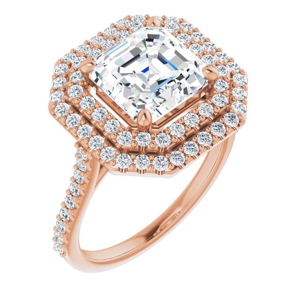 Double Halo-Style Engagement Ring
