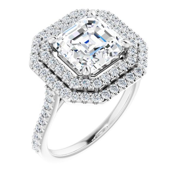 Double Halo-Style Engagement Ring