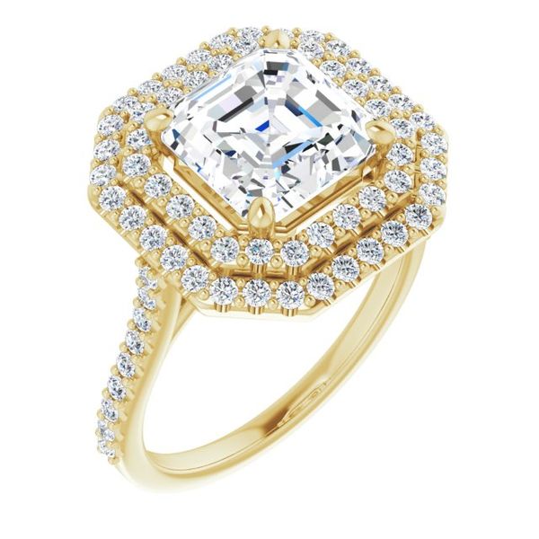 Double Halo-Style Engagement Ring