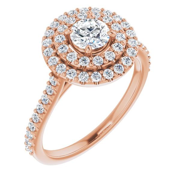 Double Halo-Style Engagement Ring
