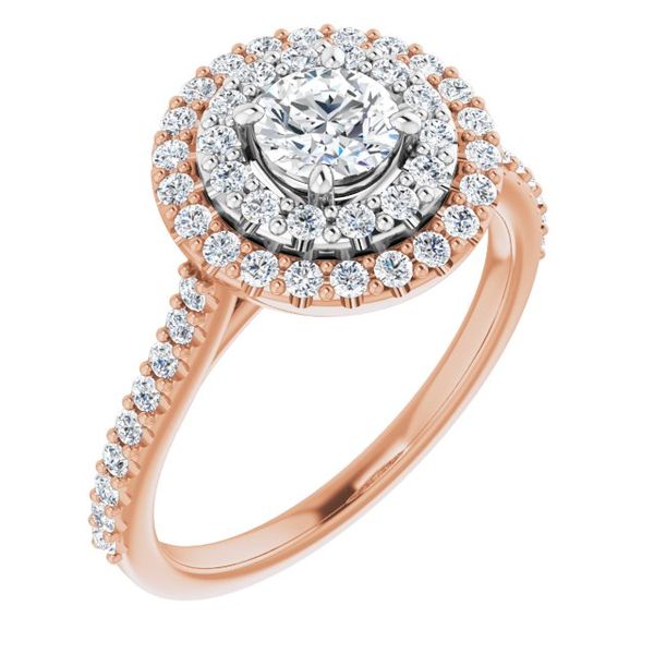 Double Halo-Style Engagement Ring