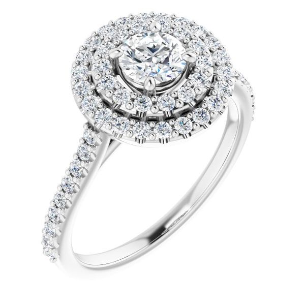 Double Halo-Style Engagement Ring