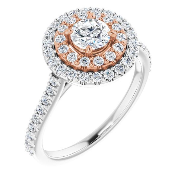 Double Halo-Style Engagement Ring