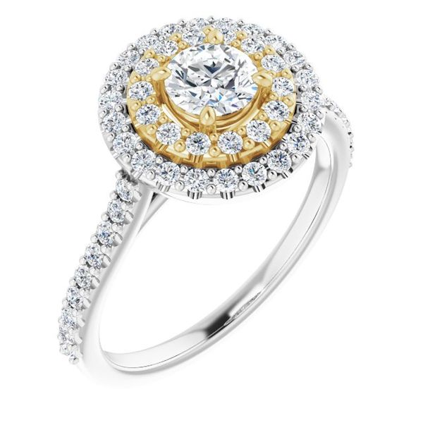 Double Halo-Style Engagement Ring