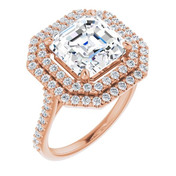 Double Halo-Style Engagement Ring