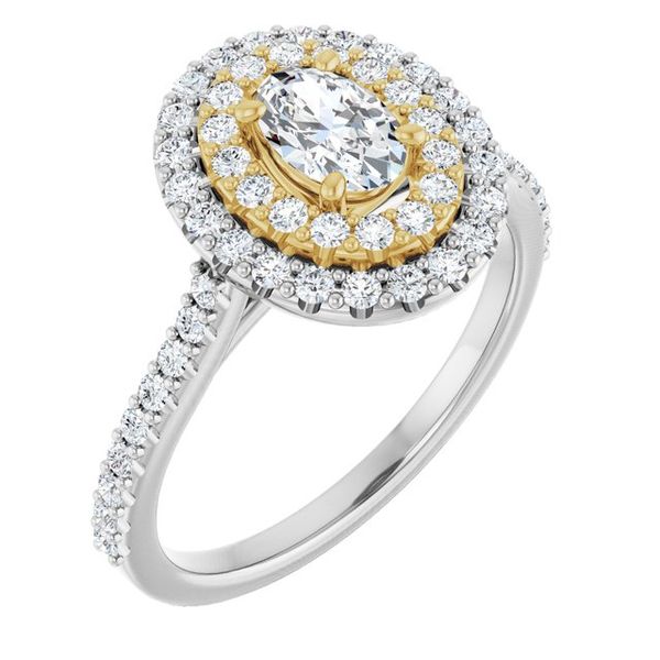 Double Halo-Style Engagement Ring