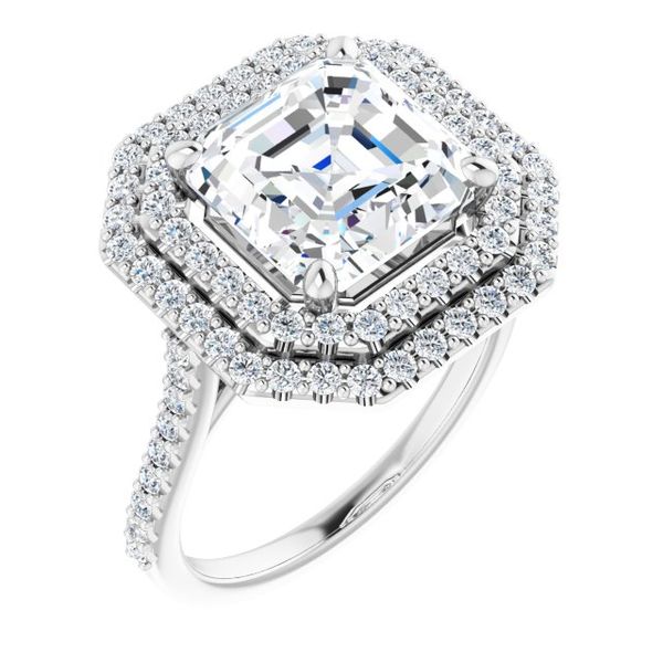 Double Halo-Style Engagement Ring