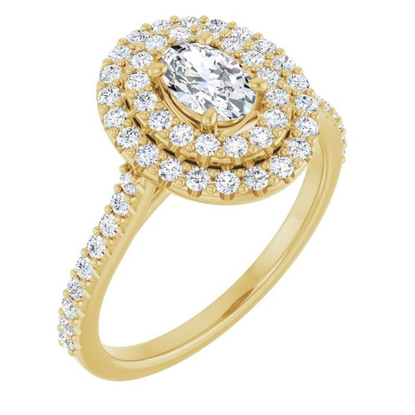 Double Halo-Style Engagement Ring