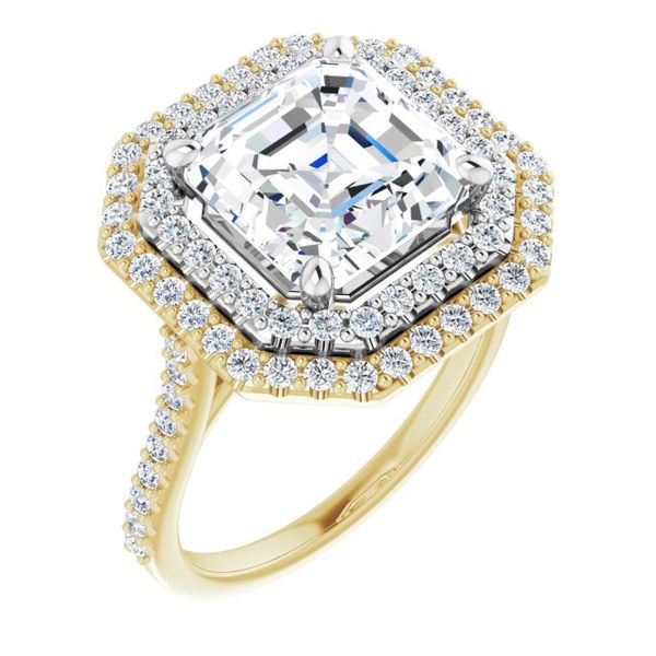 Double Halo-Style Engagement Ring