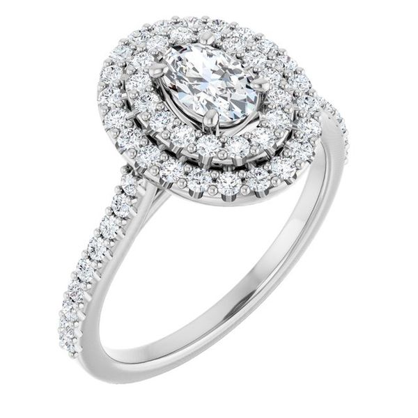 Double Halo-Style Engagement Ring