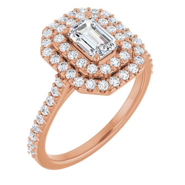 Double Halo-Style Engagement Ring