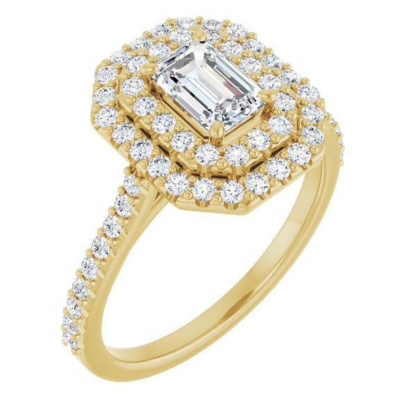 Double Halo-Style Engagement Ring