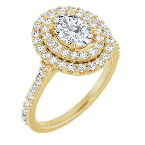 Double Halo-Style Engagement Ring