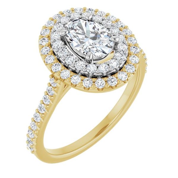 Double Halo-Style Engagement Ring