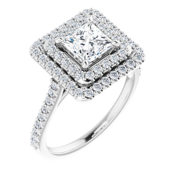 Double Halo-Style Engagement Ring