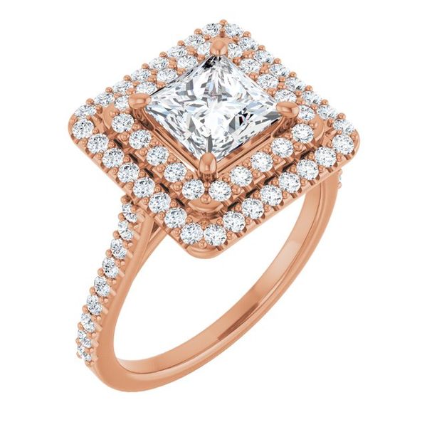Double Halo-Style Engagement Ring