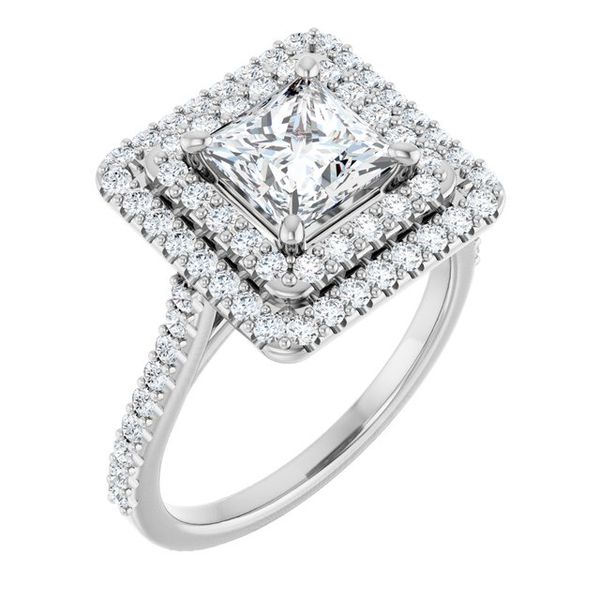 Double Halo-Style Engagement Ring