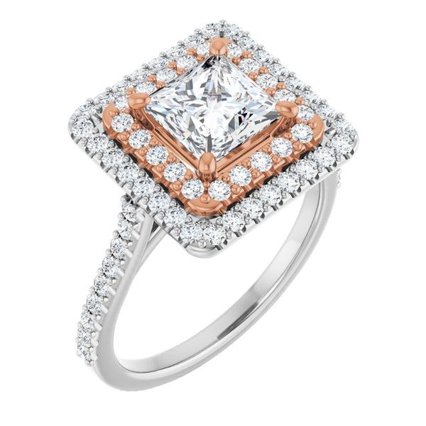 Double Halo-Style Engagement Ring