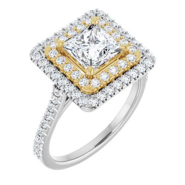 Double Halo-Style Engagement Ring