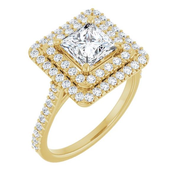 Double Halo-Style Engagement Ring