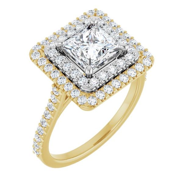 Double Halo-Style Engagement Ring