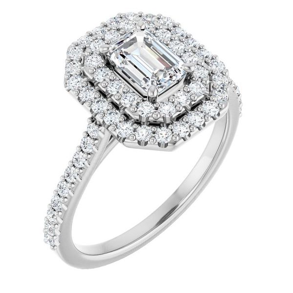Double Halo-Style Engagement Ring
