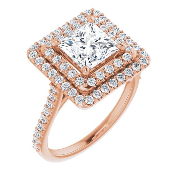 Double Halo-Style Engagement Ring