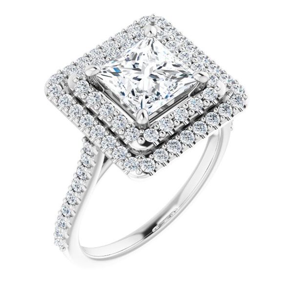 Double Halo-Style Engagement Ring