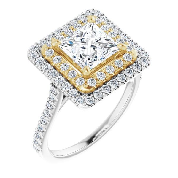 Double Halo-Style Engagement Ring