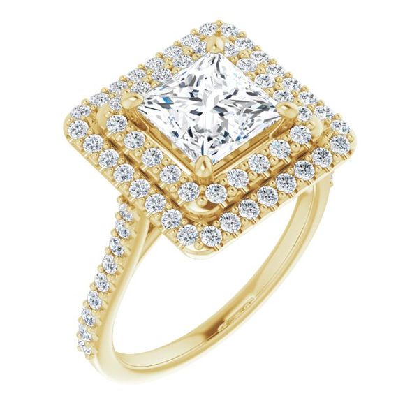 Double Halo-Style Engagement Ring