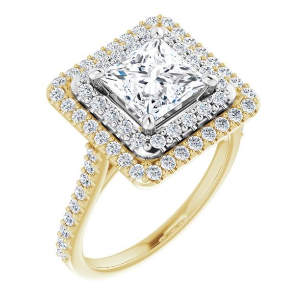 Double Halo-Style Engagement Ring