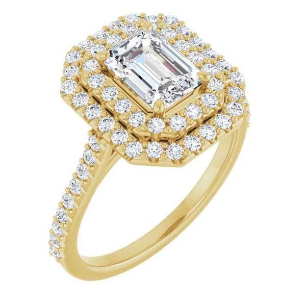 Double Halo-Style Engagement Ring