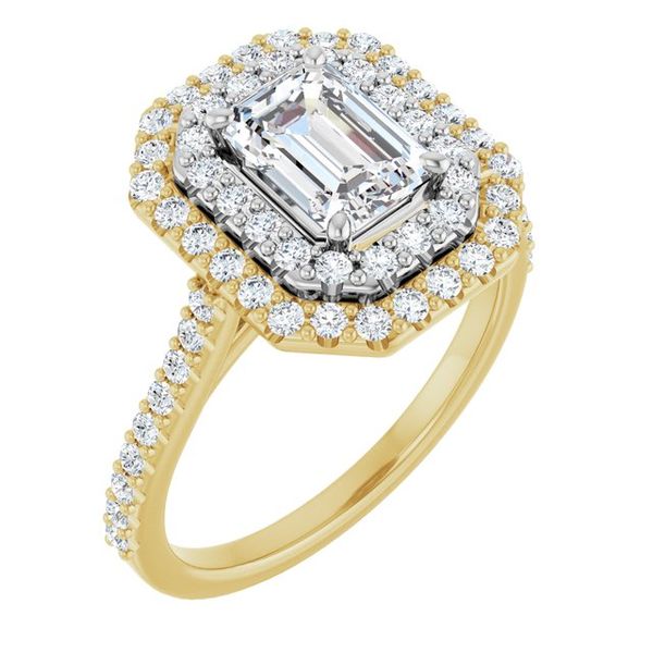 Double Halo-Style Engagement Ring