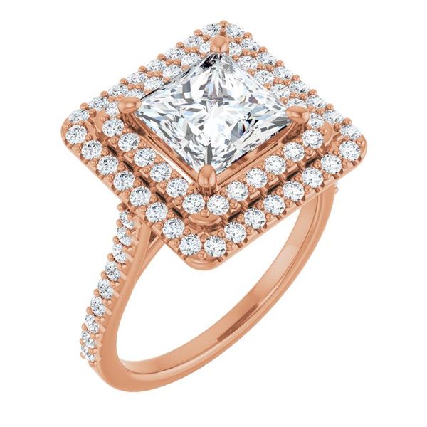 Double Halo-Style Engagement Ring