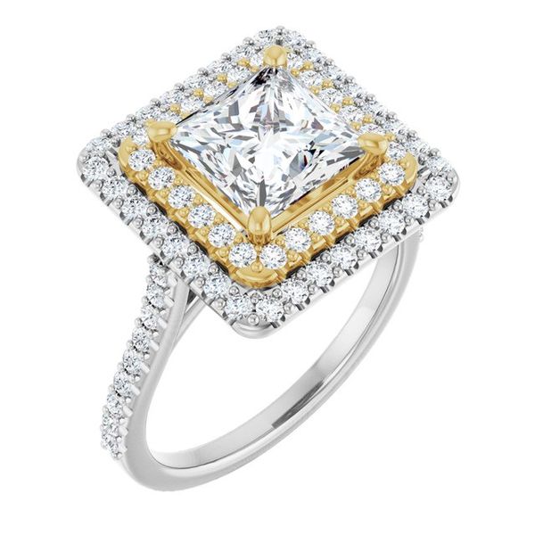 Double Halo-Style Engagement Ring