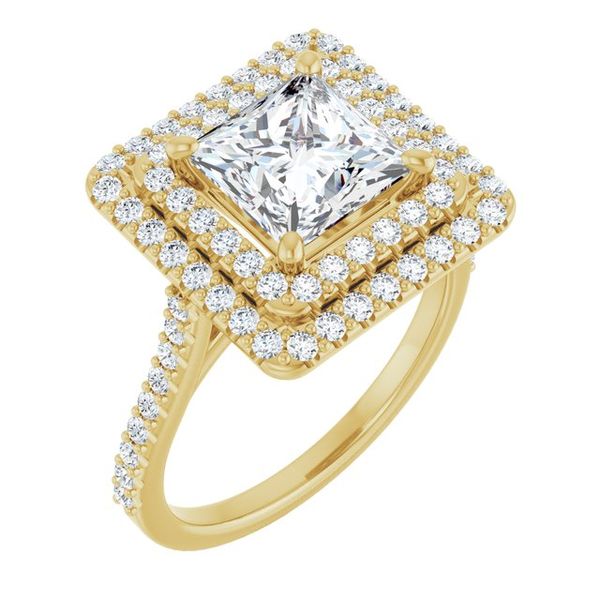 Double Halo-Style Engagement Ring