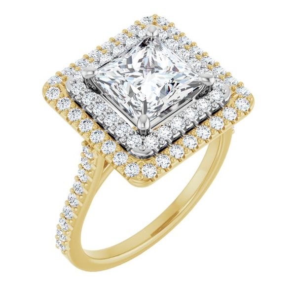 Double Halo-Style Engagement Ring