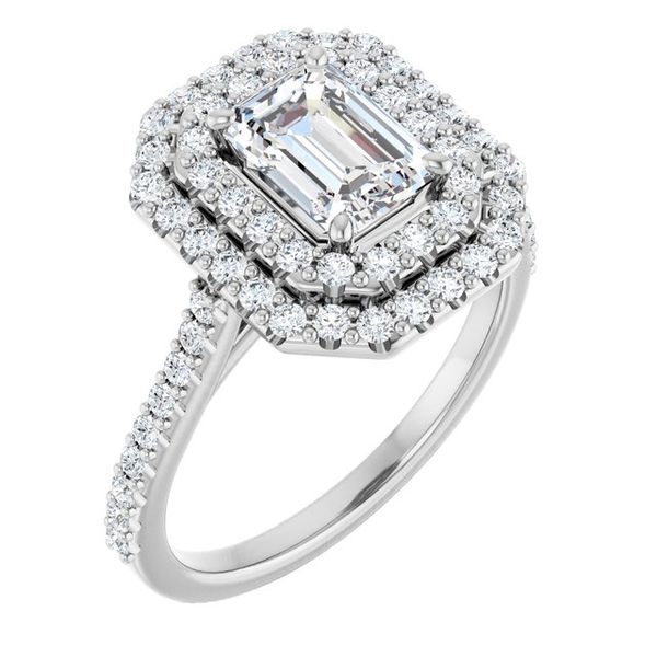Double Halo-Style Engagement Ring