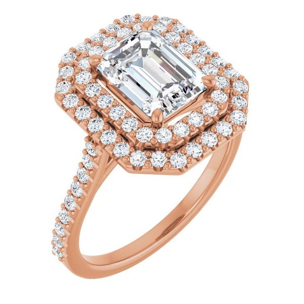 Double Halo-Style Engagement Ring