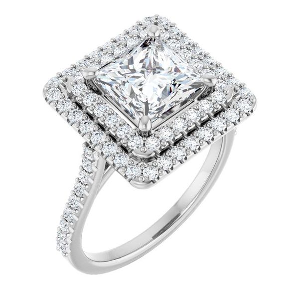 Double Halo-Style Engagement Ring