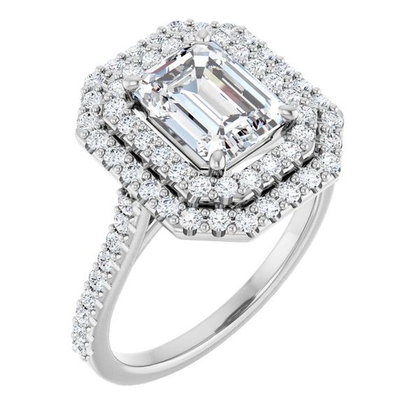 Double Halo-Style Engagement Ring
