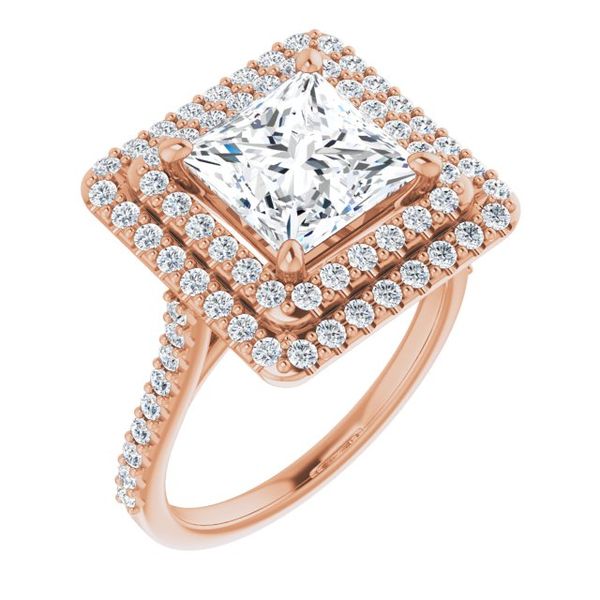 Double Halo-Style Engagement Ring