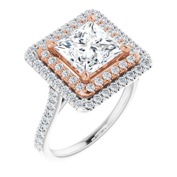 Double Halo-Style Engagement Ring