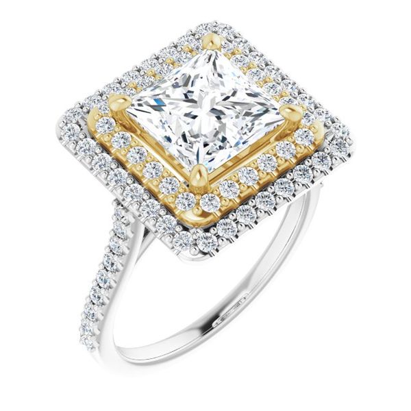 Double Halo-Style Engagement Ring