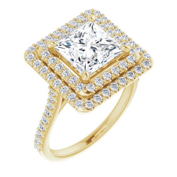 Double Halo-Style Engagement Ring